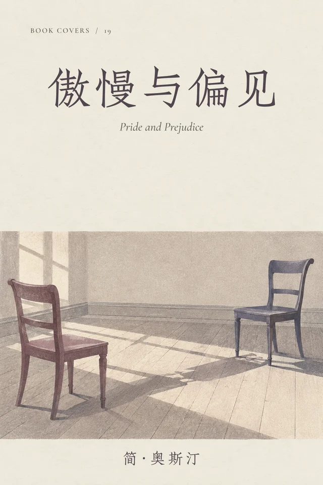 灰紫色室内，两把简洁的木椅隔着窗光，影子缓缓靠近。